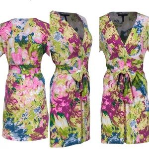 BCBG Max Azria - Pink & Multicolor Floral "Avery" Mini Dress Sz XS NWT